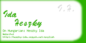 ida heszky business card